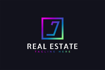 Initial Letter J Logo Design in Colorful Gradient with Line Style