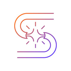 Short circuit gradient linear vector icon. Voltage streaming excess. Appliance damage. Excessive current flow. Thin line color symbols. Modern style pictogram. Vector isolated outline drawing