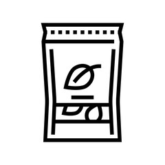 tea box line icon vector. tea box sign. isolated contour symbol black illustration - obrazy, fototapety, plakaty