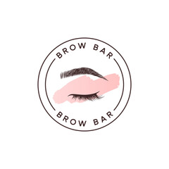 Brow bar logo. Label for a beauty company, vector tag, stamp
