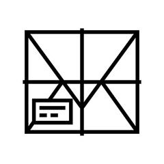 parcel box line icon vector. parcel box sign. isolated contour symbol black illustration - obrazy, fototapety, plakaty