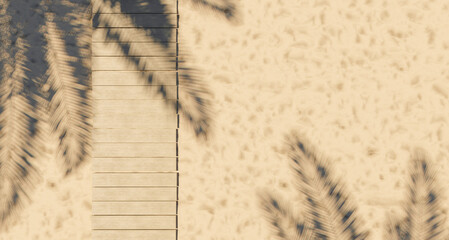 wooden walkway in beach sand