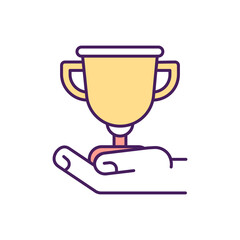 Addiction fighting prize RGB color icon. Isolated vector illustration. Emotional troubles without narcotics consumption. Get rid of bad habits simple filled line drawing.