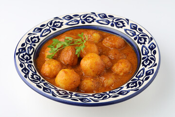 Indian fried potatoes Dum aloo  curry 