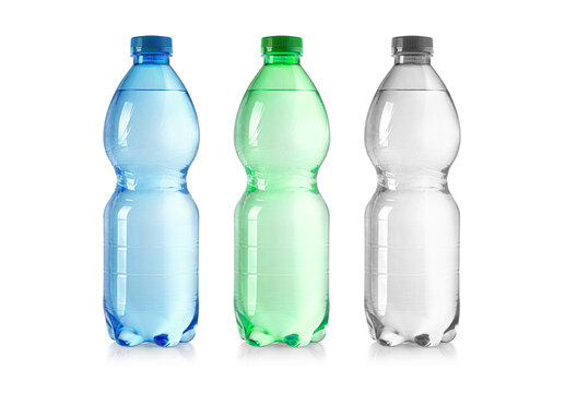 set of three  plastic water bottles