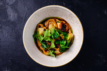 Chargrilled Calamari Rings and salad high cuisine