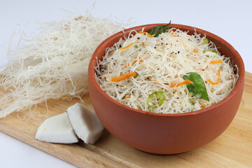 Homemade Rice Vermicelli Semiya Upma / Pulao -South Indian Breakfast