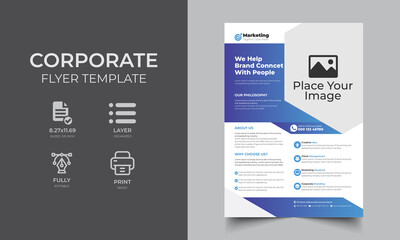 Modern And Creative Corporate Business Flyer Template For Marketing Agency