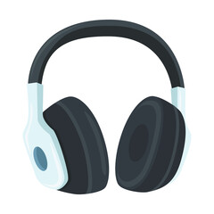 Headphones Sign Emoji Icon Illustration. Music Vector Symbol Emoticon Design Clip Art Sign Comic Style.