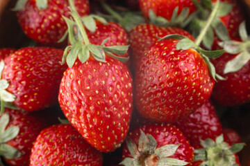 Ripe strawberries as background or texture