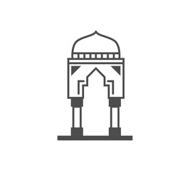 Architectural styles Gate Entrance Vector Glyph Icon Design, Arab culture and traditions Symbol on white background, Islamic and Muslim practices Sign, Arabic Arch Concept,