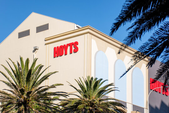 2021-05-12 Sydney, Australia Exterior view of Hoyts cinema movie theatre in Cronulla, NSW . The Hoyts Group operates in Australia and New Zealand