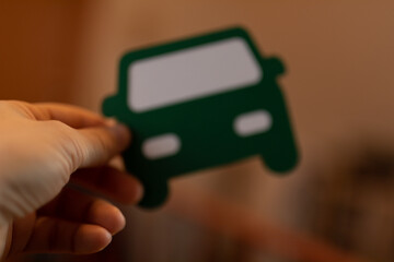 car green paper cut out eco