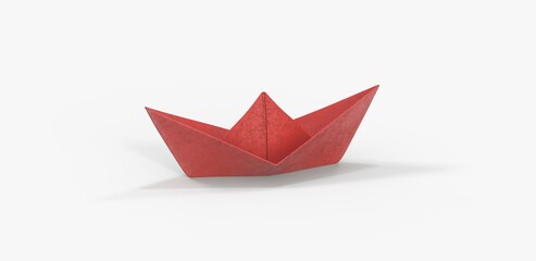 paper boat leadership business concept 3d