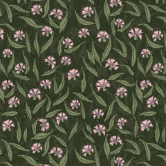 Folk Style Carnation Flourish Pattern