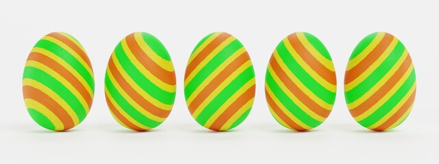 Realistic 3D Render of Easter Eggs