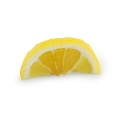 Slice of lemon isolated on white background