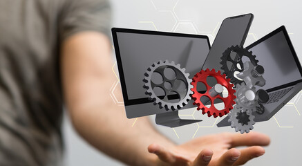 computer digital binary online in 3d