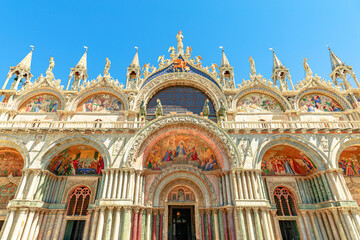 San Marco Basilica in Venice. The main church of the city, located in Saint Mark square, popular landmark of Venice city in Italy.