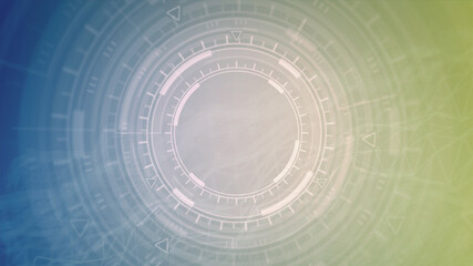 Obraz premium bright digital abstract background of moving ui circles, cyberpunk concept - abstract 3D rendering