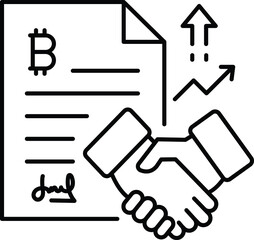 Blockchain Digital Contract Concept, Crypto Agreement or Alliance Vector Icon Design, Business and Management Symbol, Banking and finance Sign, ECommerce and Delivery Stock illustration 