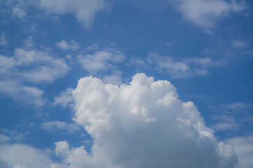 Naklejka na ściany i meble Clear blue sky and clouds background