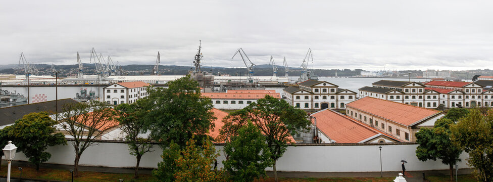 Panoramic view of the Arsenal miitar de Ferrol 