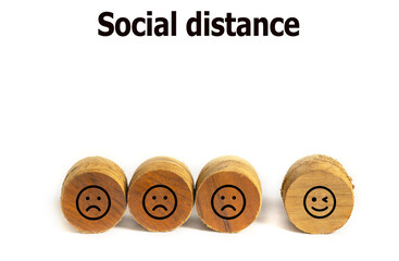 Social distance concept for epidemic safety. Covid-19 and Coronavirus. Keep the distance to avoid contagion.