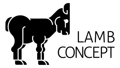 Lamb Sign Label Icon Concept