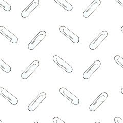 Vector Seamless pattern on a white background. White cartoon medical drugs in hand draw style. Background for packaging, advertising