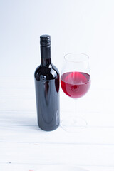red wine bottle and glass