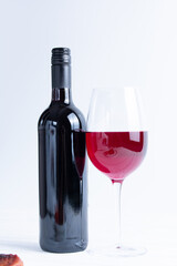 red wine bottle and glass