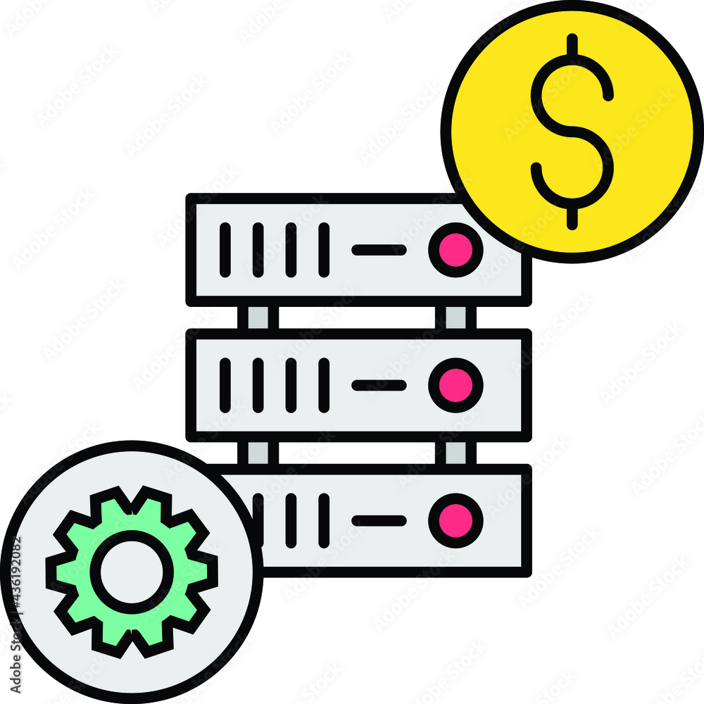 Poster zero setup cost web server concept, trial hosting vector color icon design, data center and web host