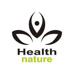 health logo with three leaves