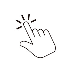 Hand click, vector icon illustration sign