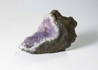 A piece of Amethyst geode crystal or amatista cristal mineral cluster druze healing natural purple...