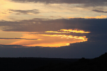 Golden Lined Clouds at Sunset of Elk Mountain