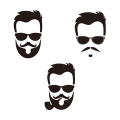 Fashion hairstyles set icon vector illustration sign