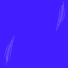 white leaves on blue background