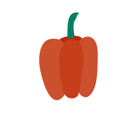 Vector pepper. Flat style, isolated on white background