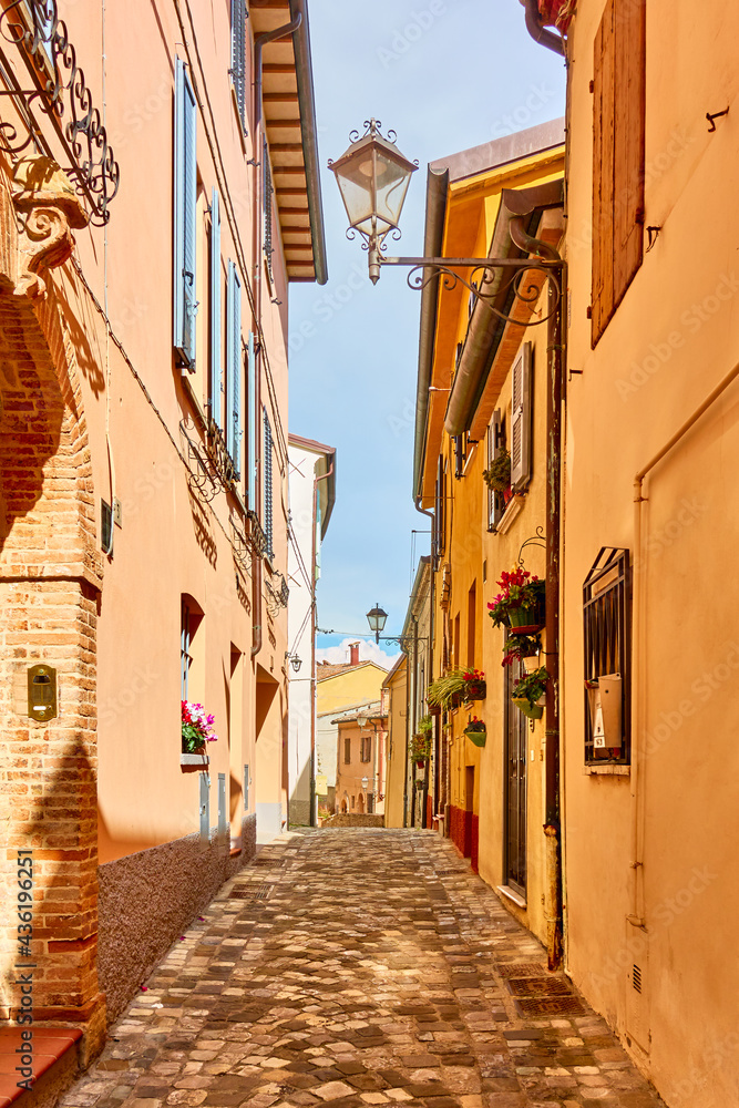 Wall mural Old italian street in Santarcangelo di Romagna