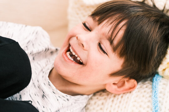 Happy, Laughing Four Year Old Boy