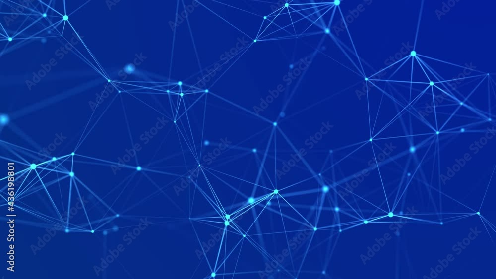 Poster Network connection data structure. Information technology. Big data visualization. 3D rendering.