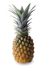 Obraz premium Pineapple slices isolated on a white background.
