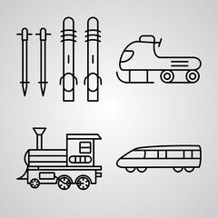 Simple Set of Transportation Vector Line Icons