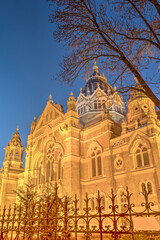 Szeged Synagogue by Night