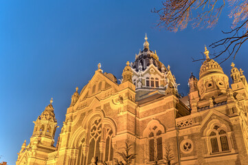 Fototapeta na wymiar Szeged Synagogue by Night