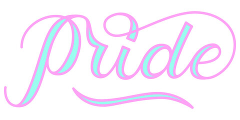 word pride in color Transgender Pride flag. Vector illustration