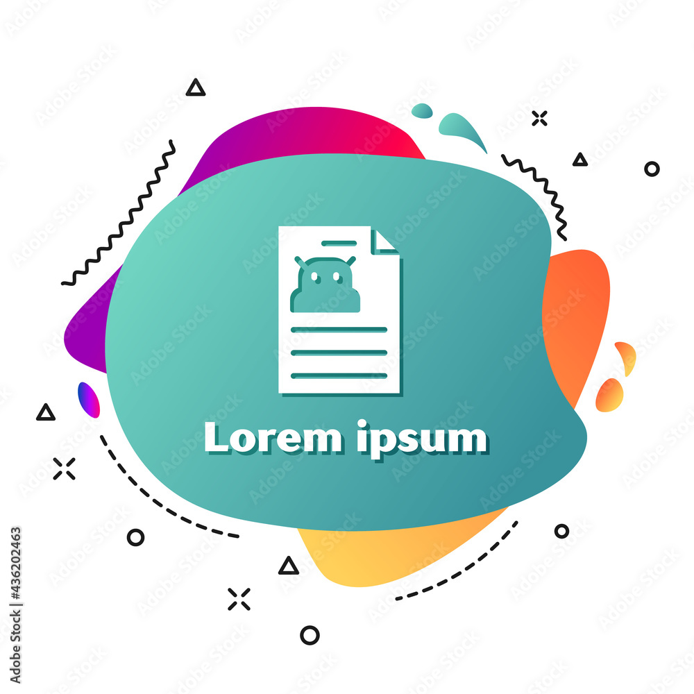 Aufkleber white technical specification icon isolated on white background. technical support check list, team 