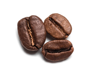 coffee beans close-up, isolate on a white background.